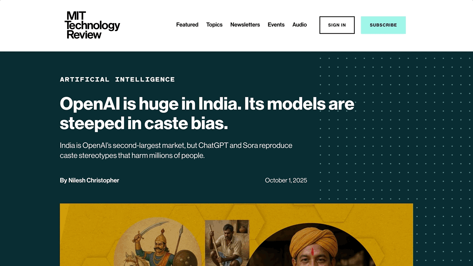 MIT Technology Review feature on OpenAI caste bias